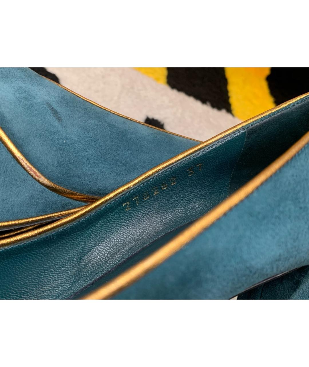 GUCCI Зеленые замшевые туфли, фото 7
