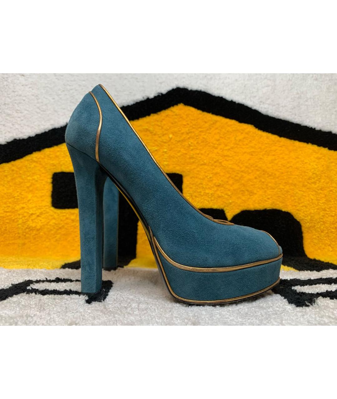GUCCI Зеленые замшевые туфли, фото 9