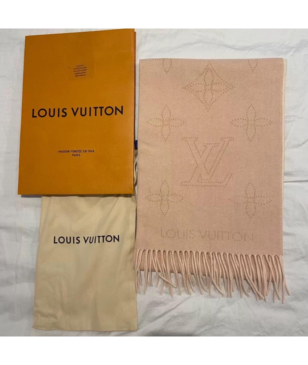 LOUIS VUITTON Коралловый хлопковый шарф, фото 2