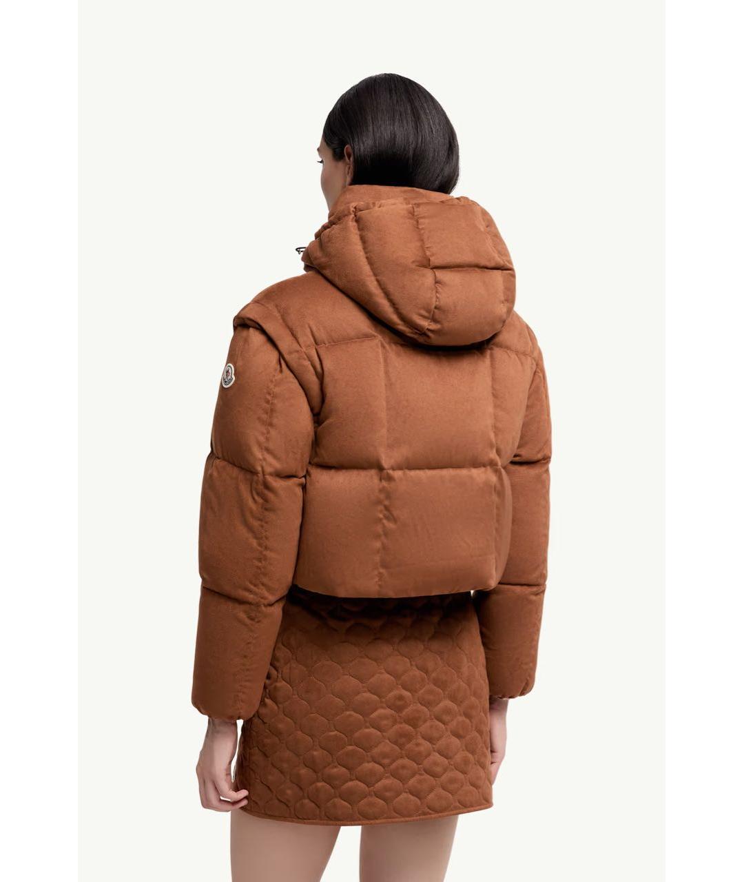 MONCLER Коричневый пуховик, фото 3