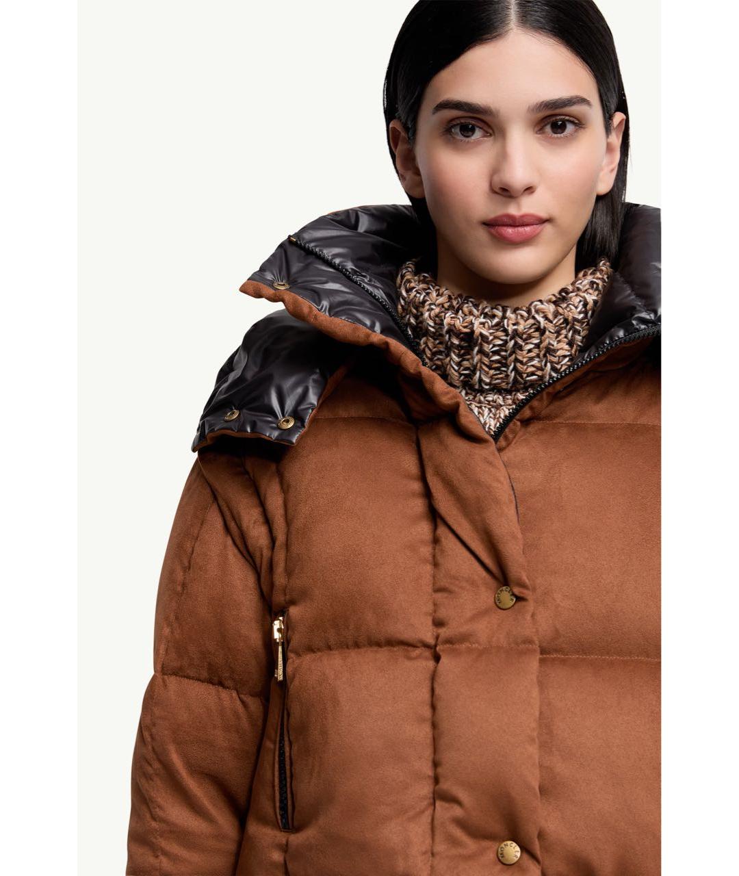 MONCLER Коричневый пуховик, фото 6