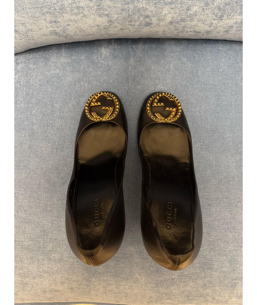 GUCCI Черные кожаные туфли, фото 3