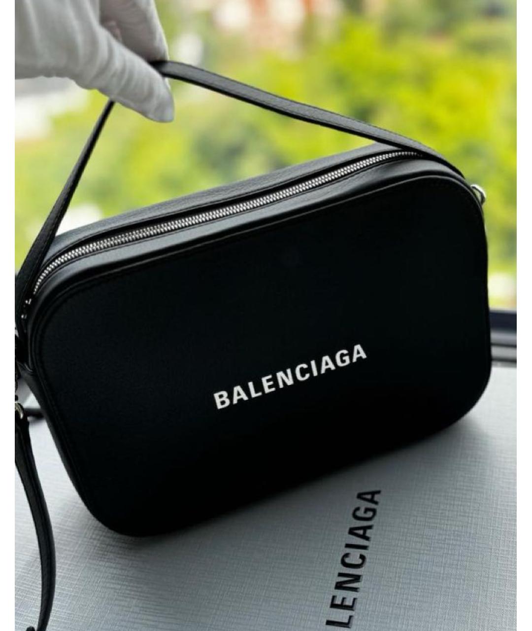 BALENCIAGA Черная кожаная сумка через плечо, фото 2