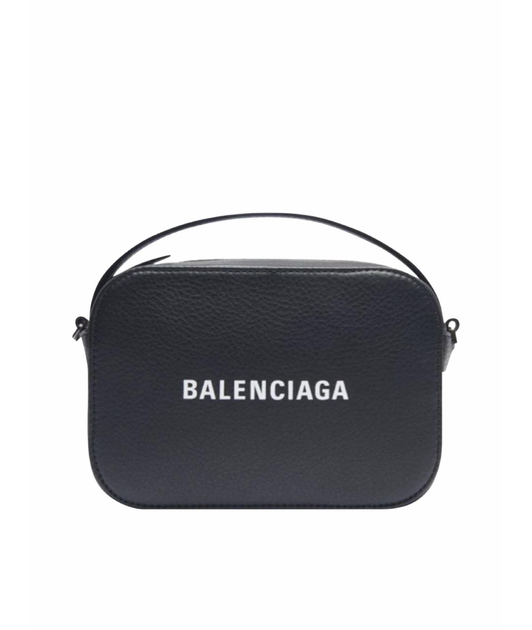 BALENCIAGA Черная кожаная сумка через плечо, фото 1