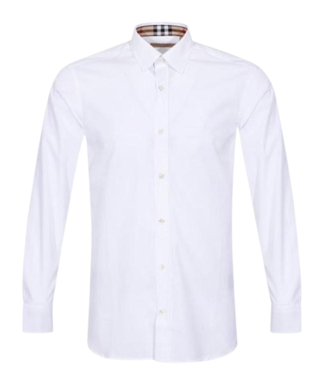 BURBERRY Белая хлопковая классическая рубашка, фото 1