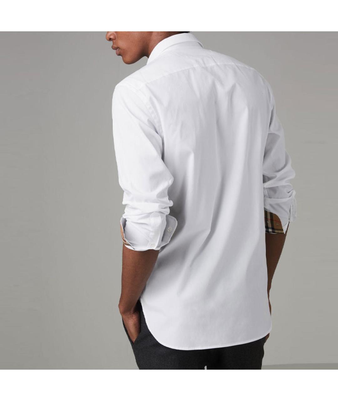 BURBERRY Белая хлопковая классическая рубашка, фото 5