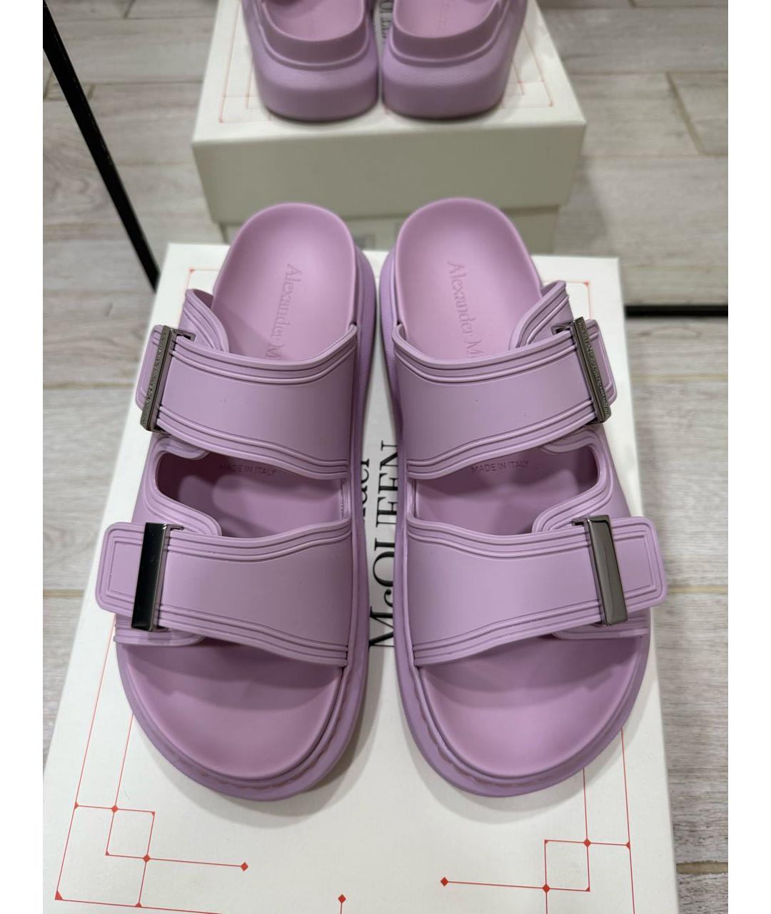 ALEXANDER MCQUEEN Розовые резиновые сабо, фото 2