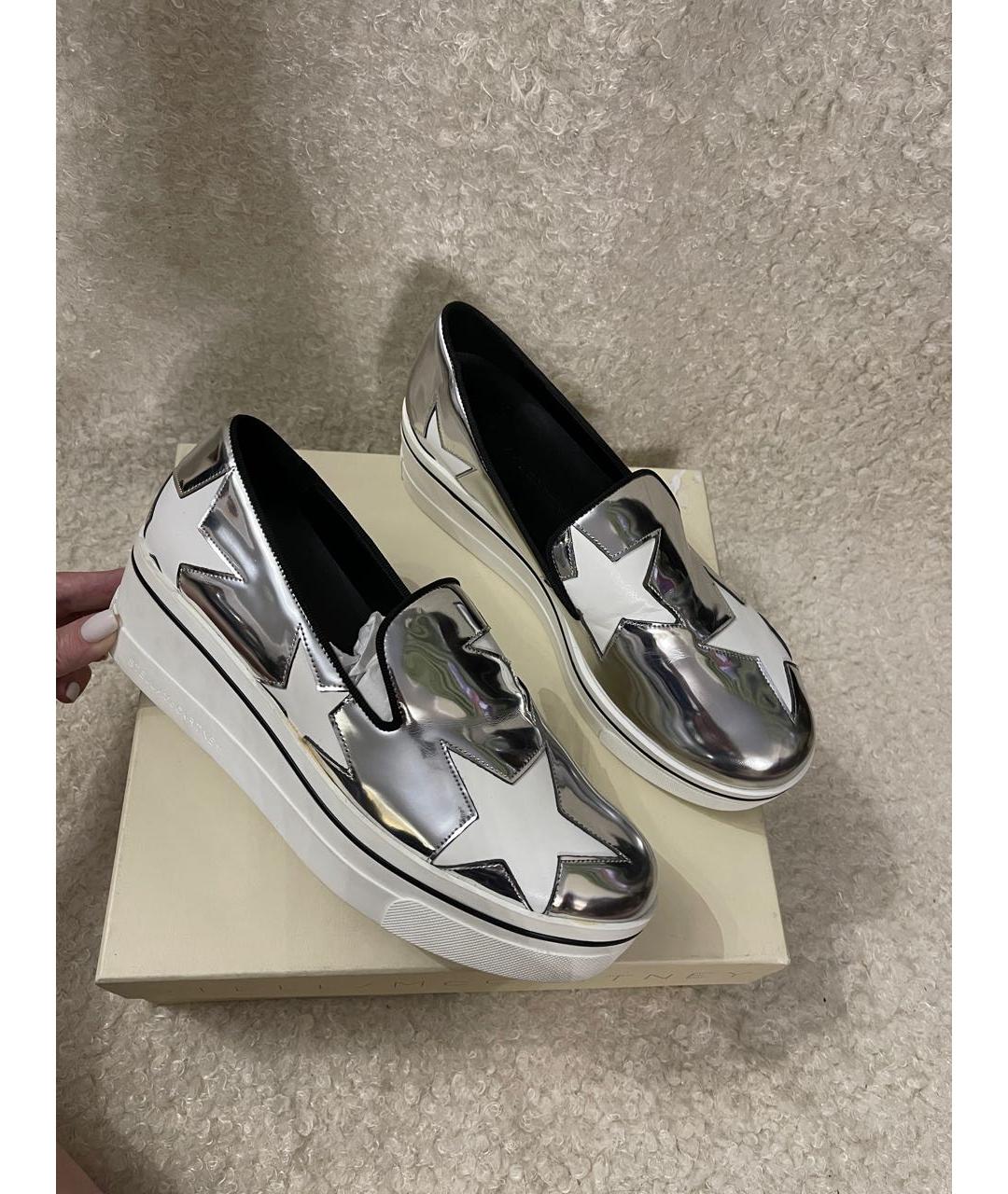 STELLA MCCARTNEY Серебряные кожаные брогги и оксфорды, фото 2