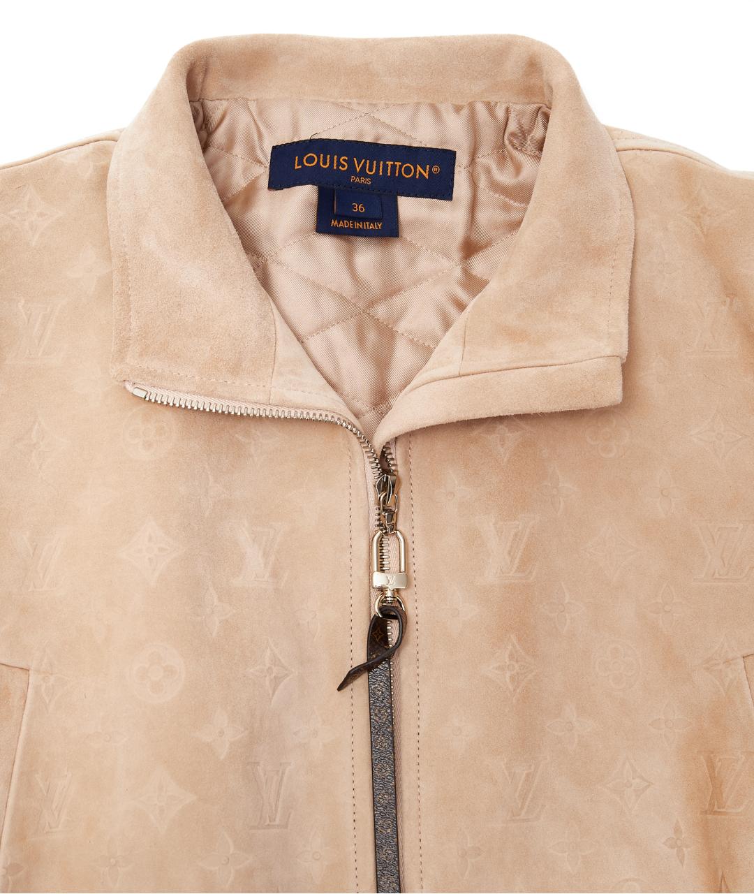 LOUIS VUITTON Бежевая замшевая куртка, фото 3