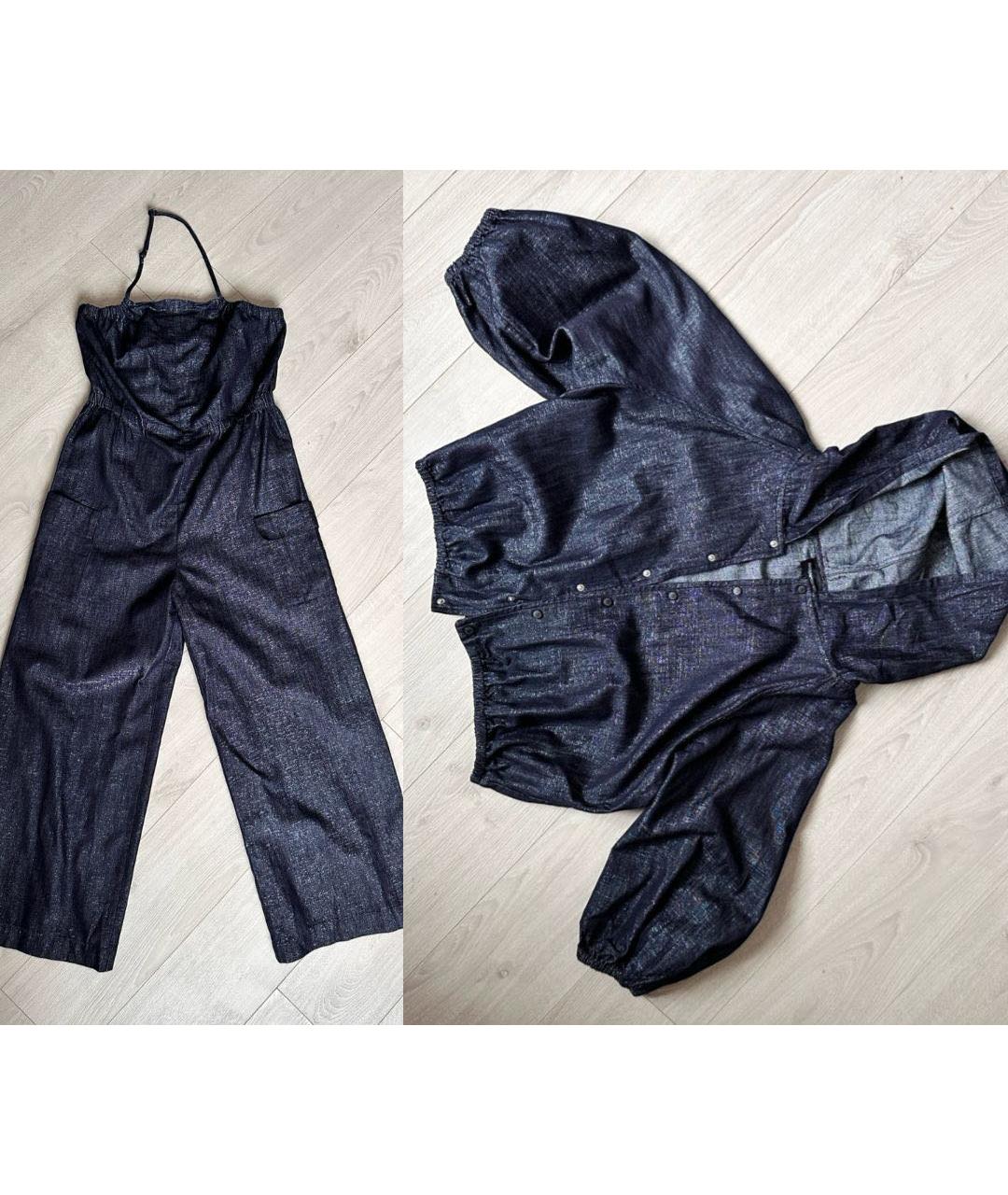 EMPORIO ARMANI Темно-синий хлопковый комбинезон, фото 5