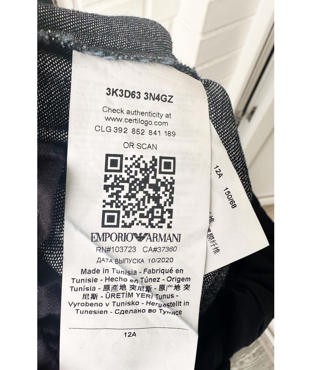 EMPORIO ARMANI Темно-синий хлопковый комбинезон, фото 4