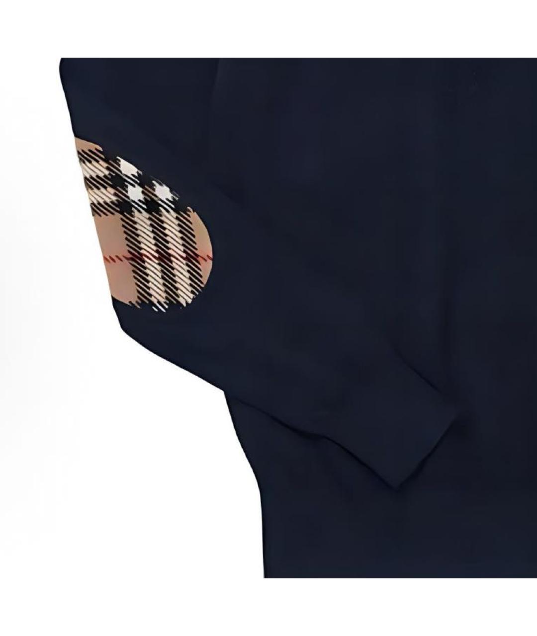 BURBERRY Темно-синий шерстяной джемпер / свитер, фото 2