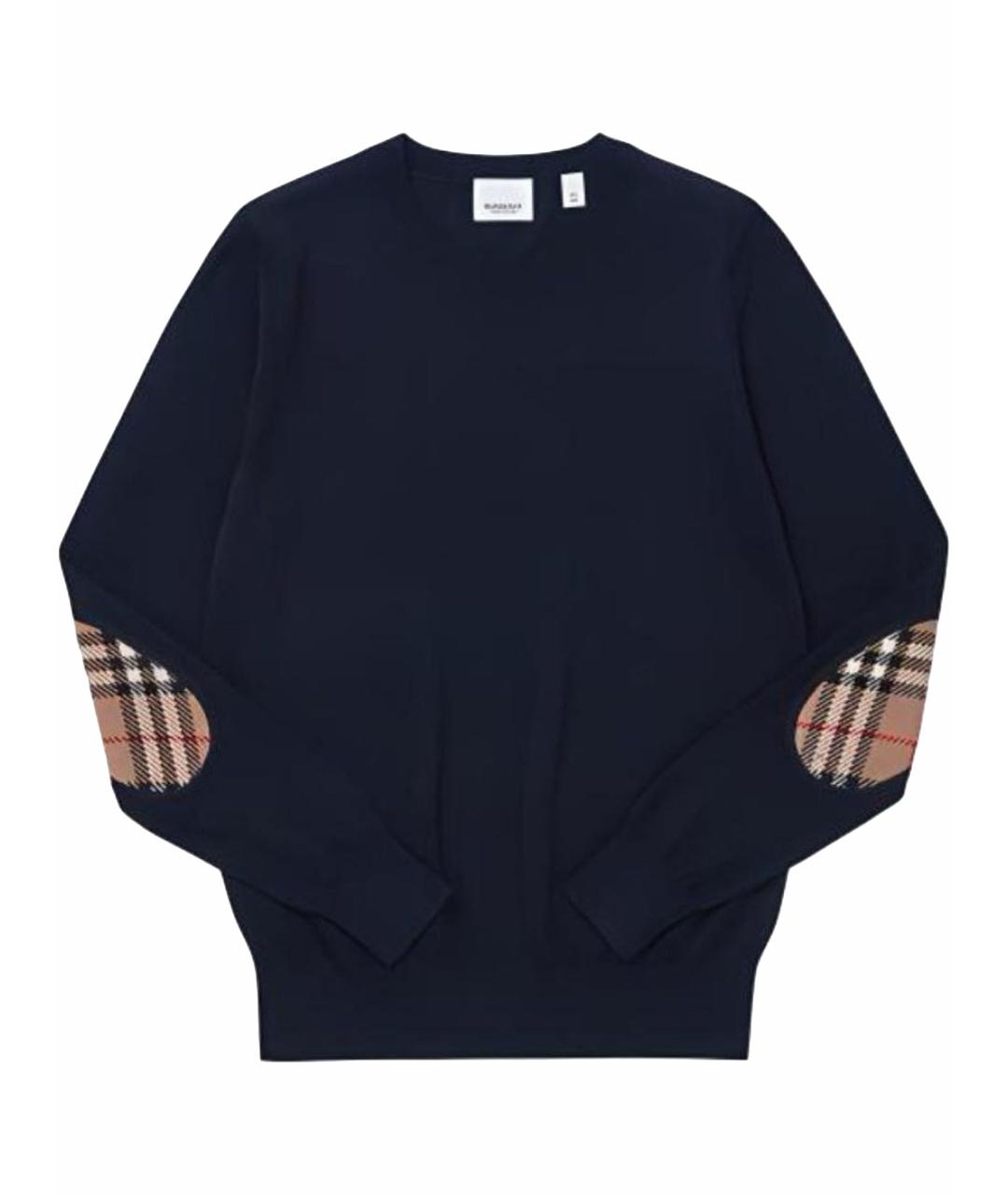 BURBERRY Темно-синий шерстяной джемпер / свитер, фото 1