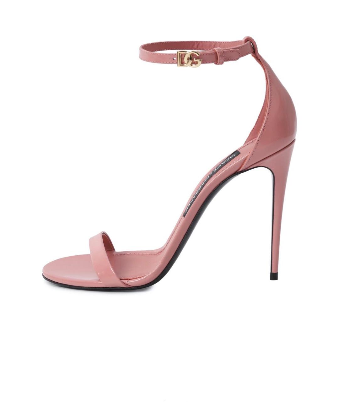 DOLCE&GABBANA Розовые кожаные босоножки, фото 4