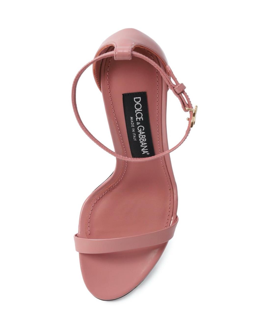 DOLCE&GABBANA Розовые кожаные босоножки, фото 2