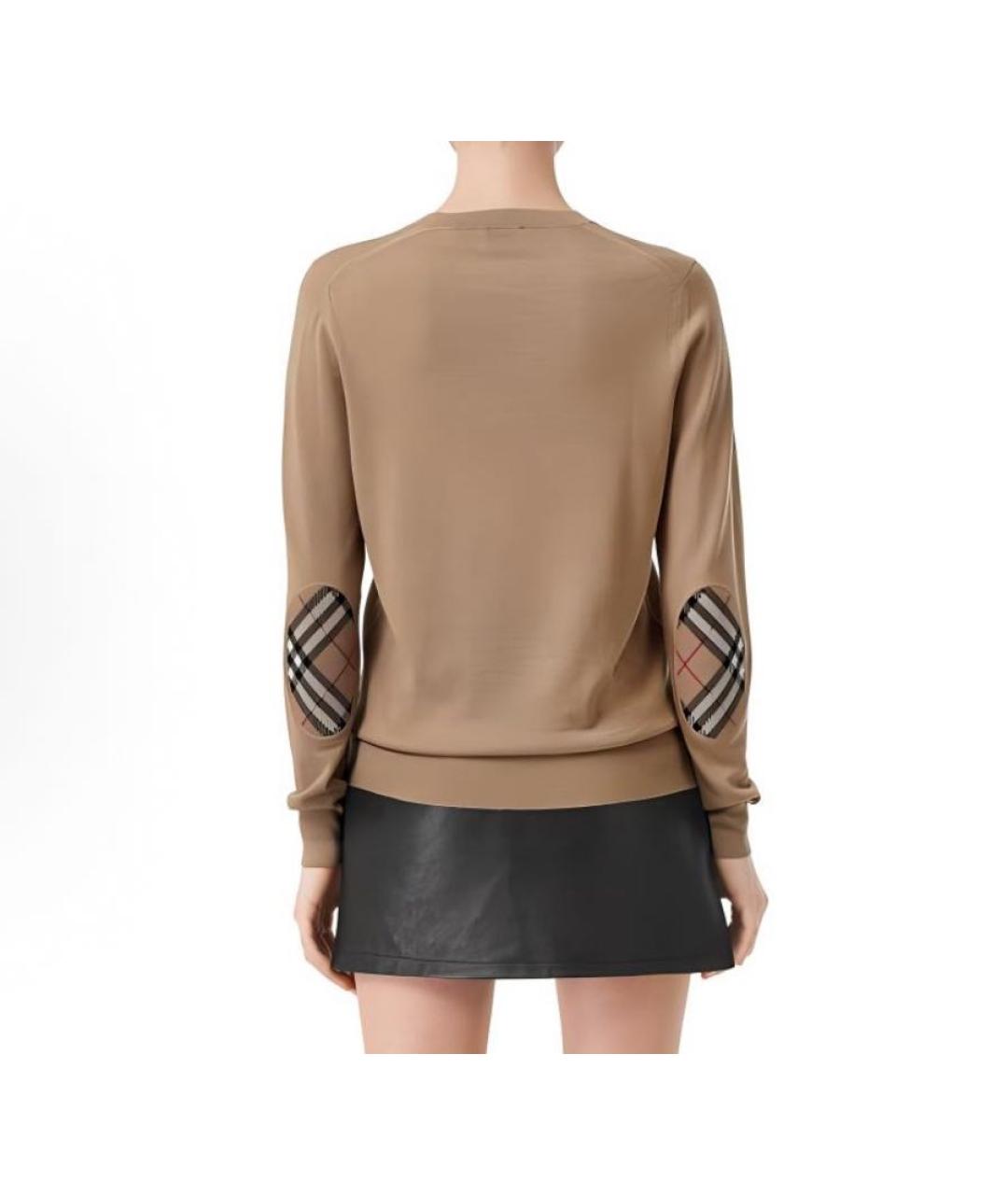 BURBERRY Бежевый шерстяной джемпер / свитер, фото 2