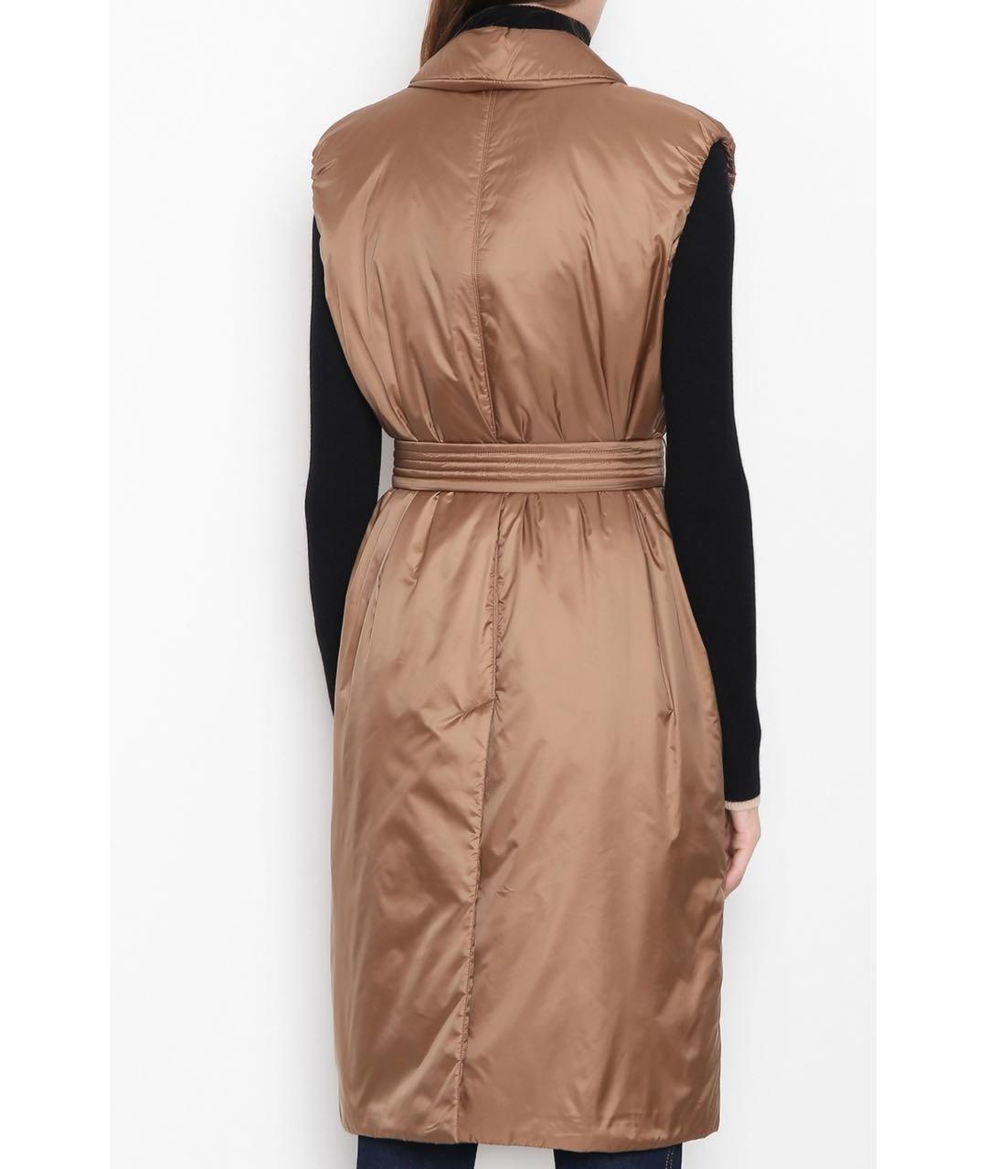 MAX MARA Коричневый атласный жилет, фото 2