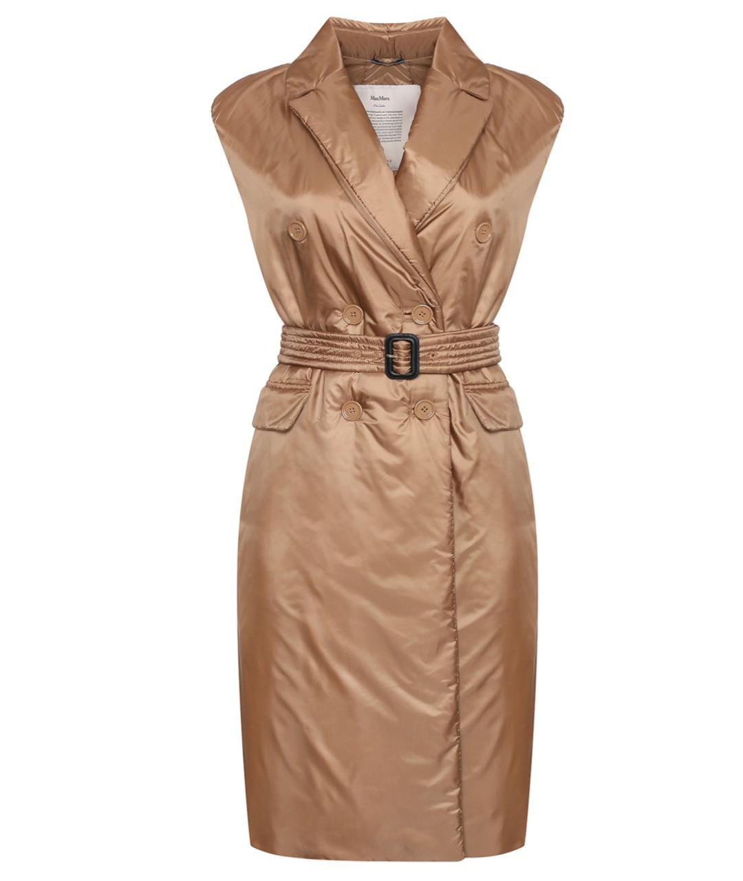MAX MARA Коричневый атласный жилет, фото 1