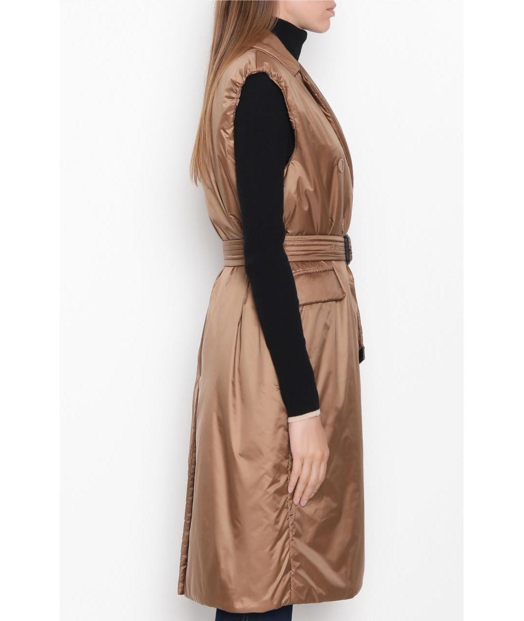 MAX MARA Коричневый атласный жилет, фото 6