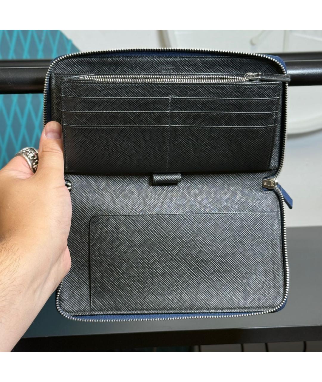 PRADA Синий кожаный кошелек, фото 3