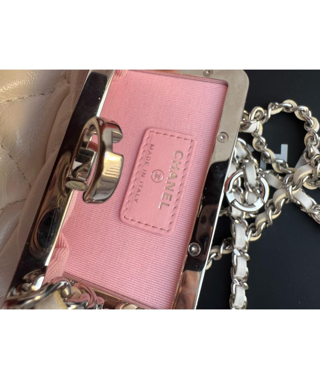 CHANEL Белая кожаная сумка через плечо, фото 4