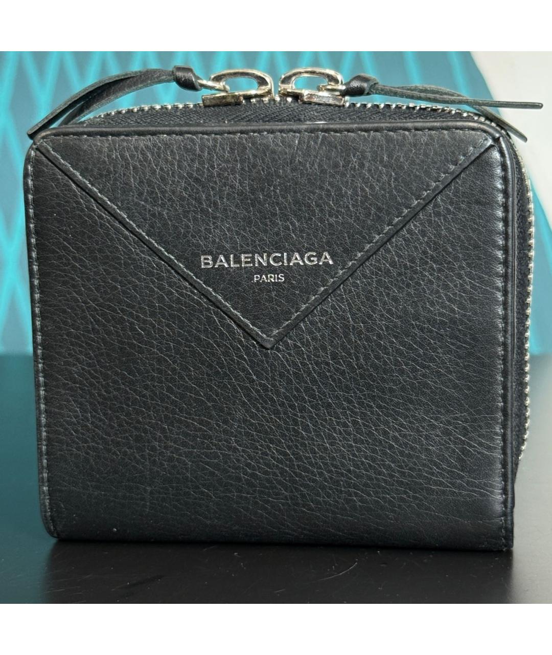 BALENCIAGA Черный кожаный кошелек, фото 6