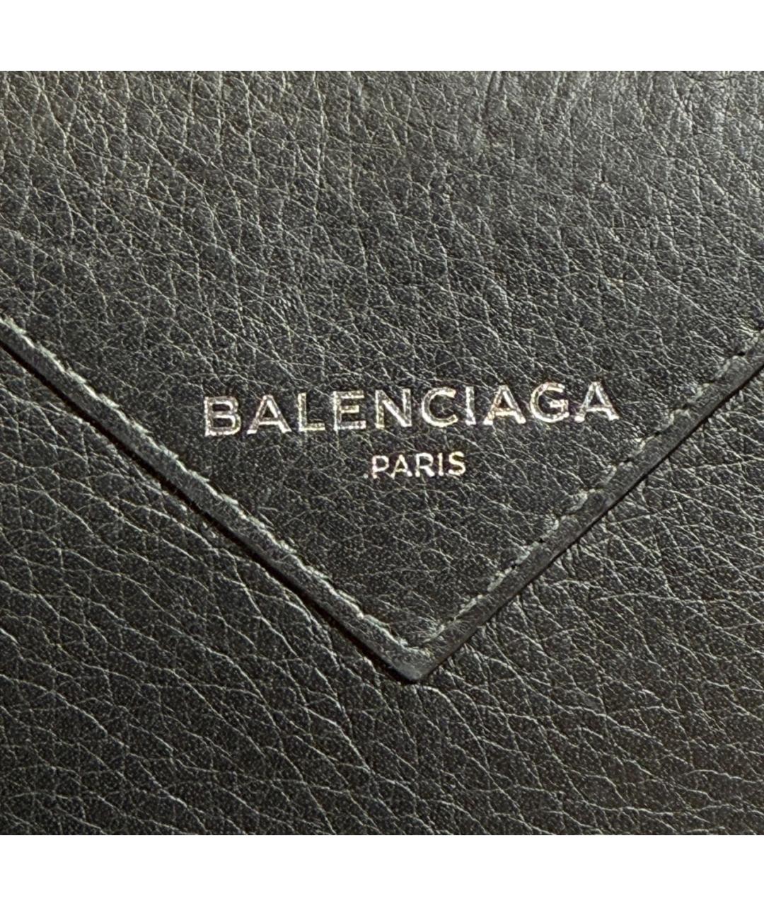 BALENCIAGA Черный кожаный кошелек, фото 5