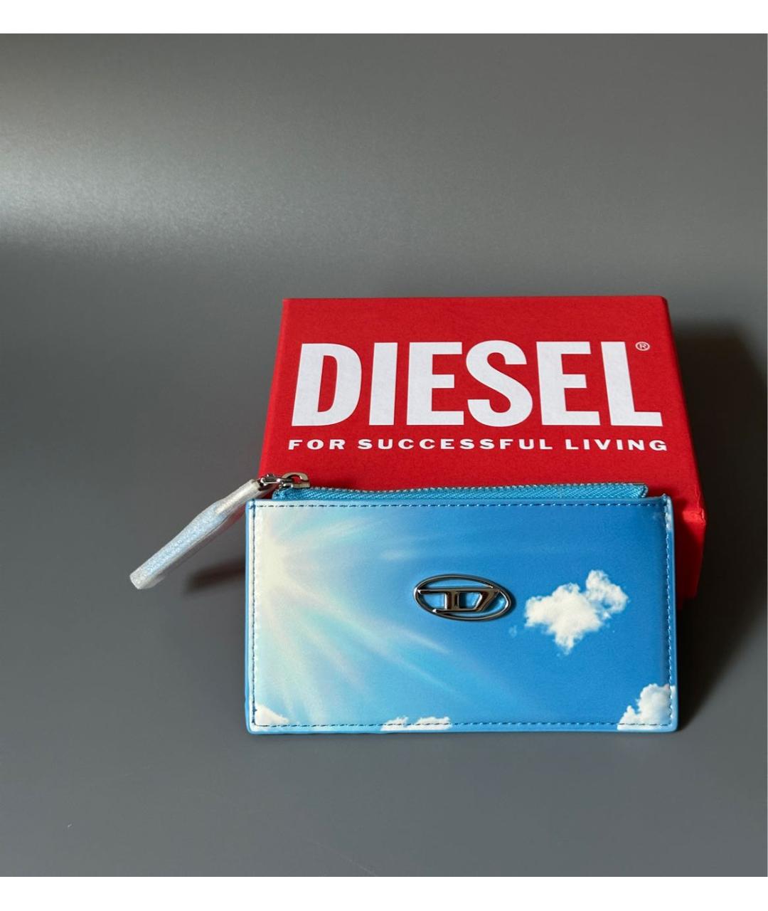 DIESEL Голубой кожаный кардхолдер, фото 5