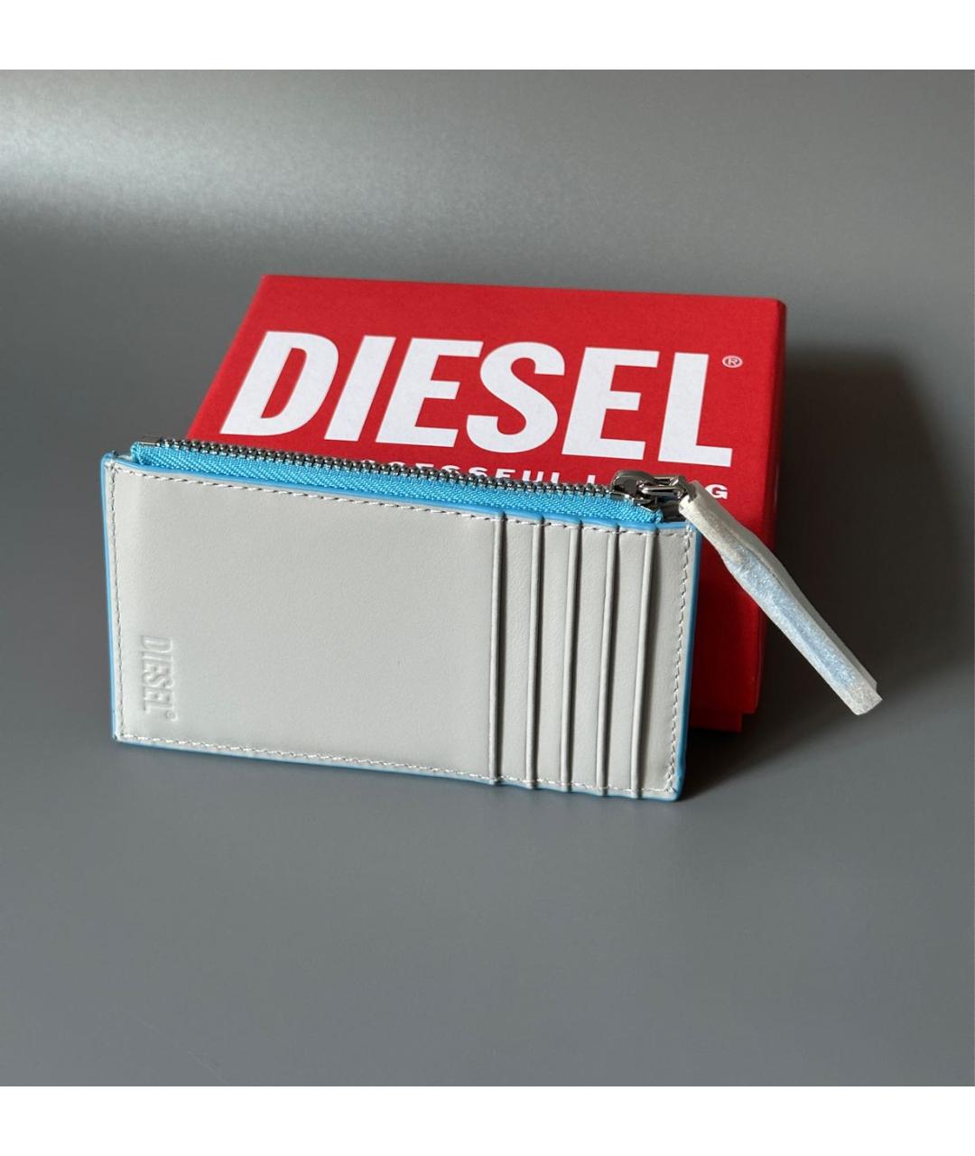 DIESEL Голубой кожаный кардхолдер, фото 6