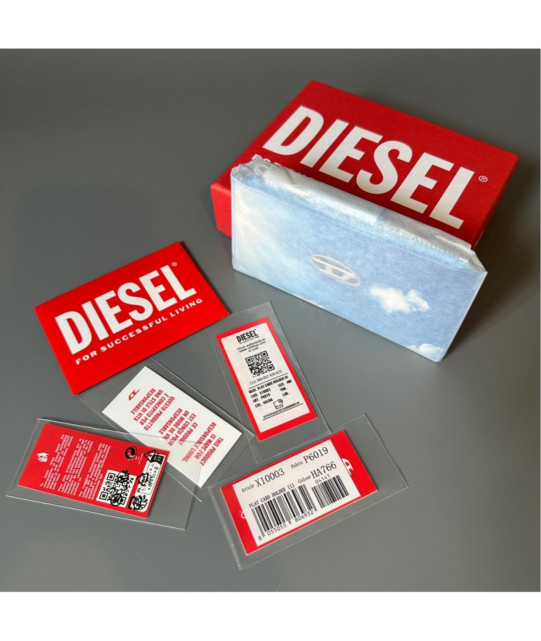 DIESEL Голубой кожаный кардхолдер, фото 7