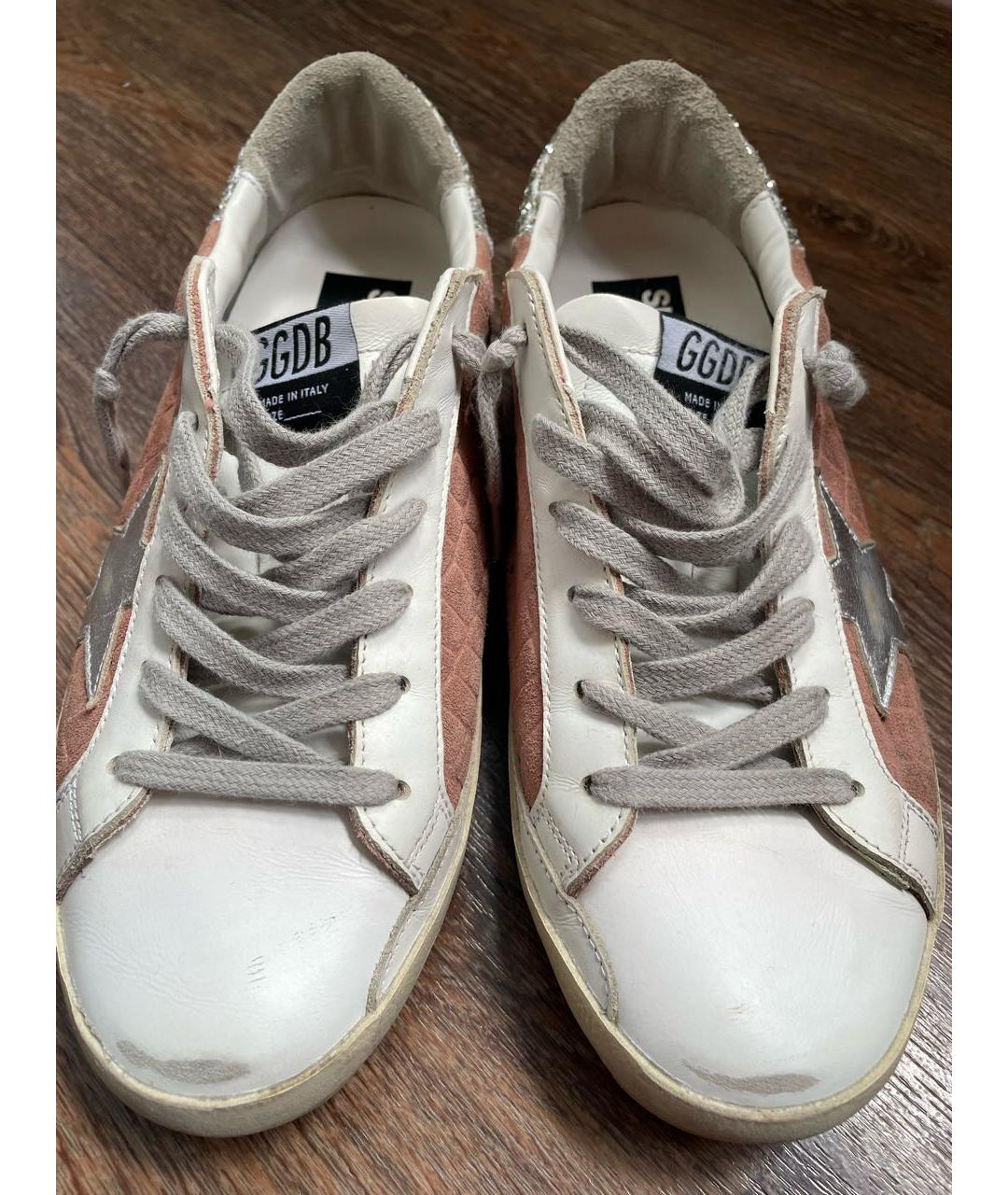 GOLDEN GOOSE DELUXE BRAND Коралловые замшевые кеды, фото 2