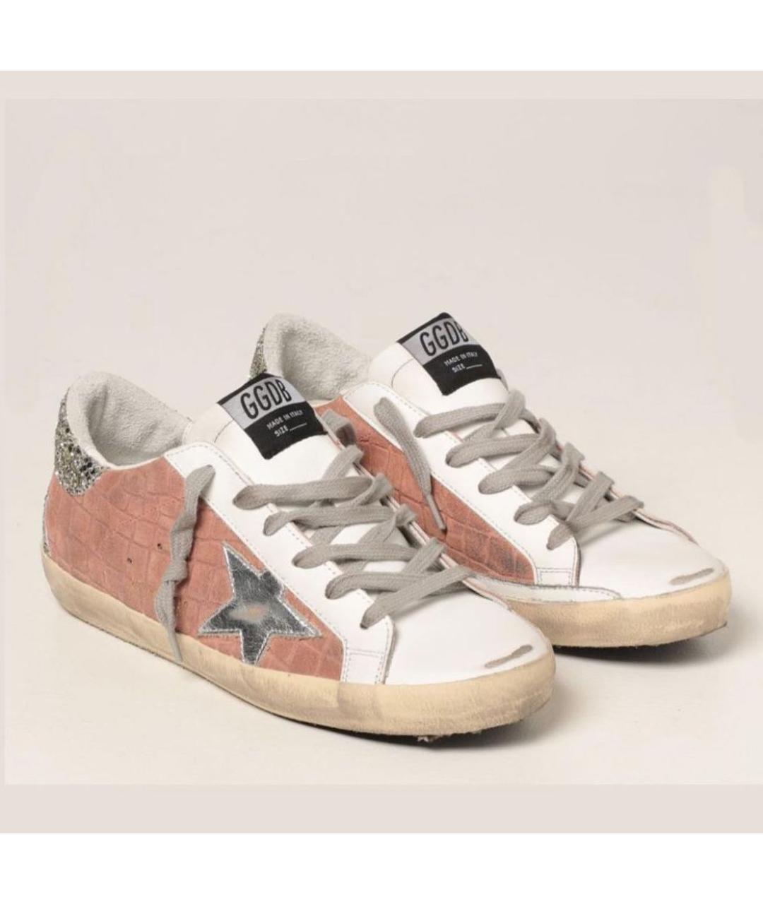 GOLDEN GOOSE DELUXE BRAND Коралловые замшевые кеды, фото 9