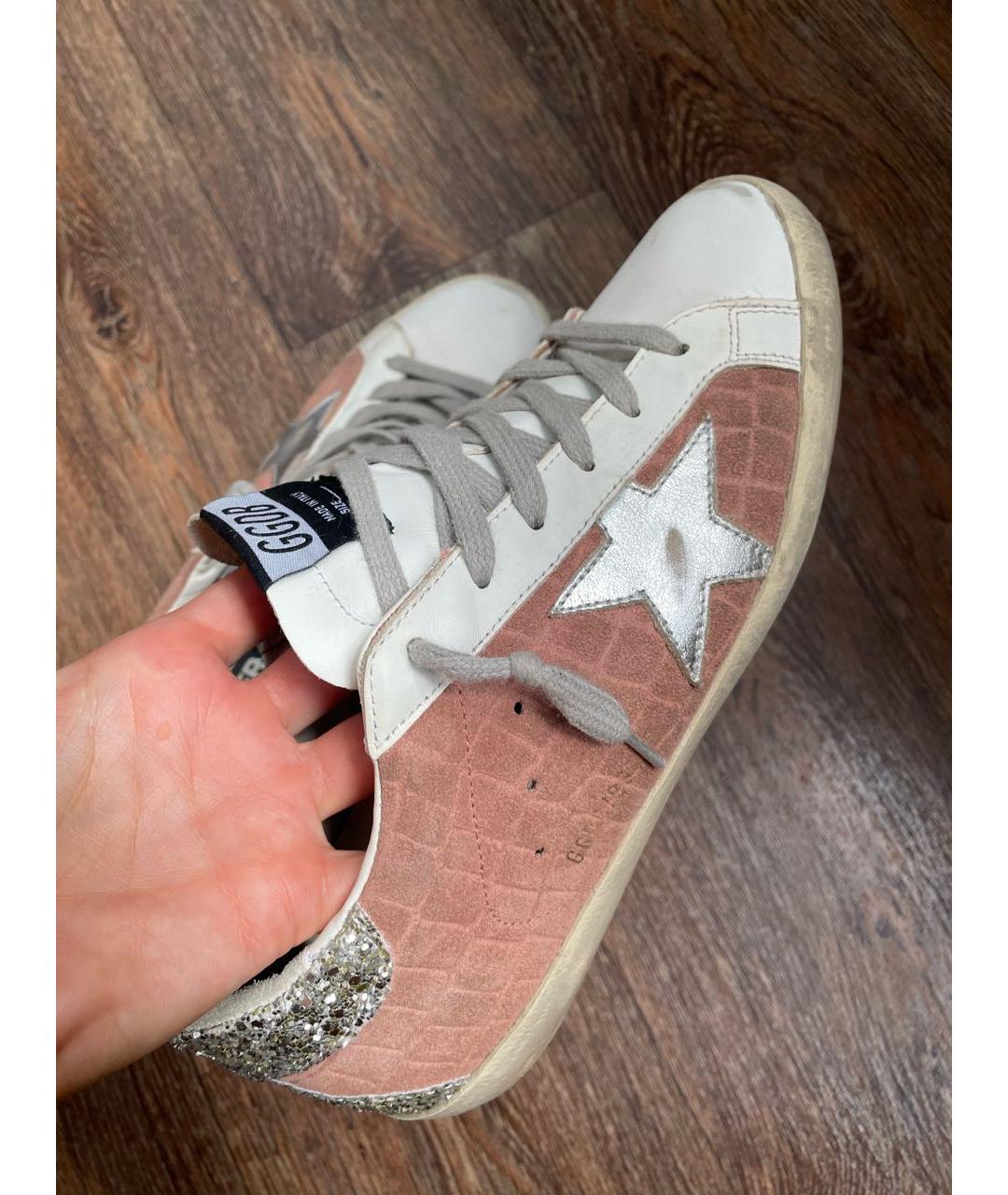 GOLDEN GOOSE DELUXE BRAND Коралловые замшевые кеды, фото 5