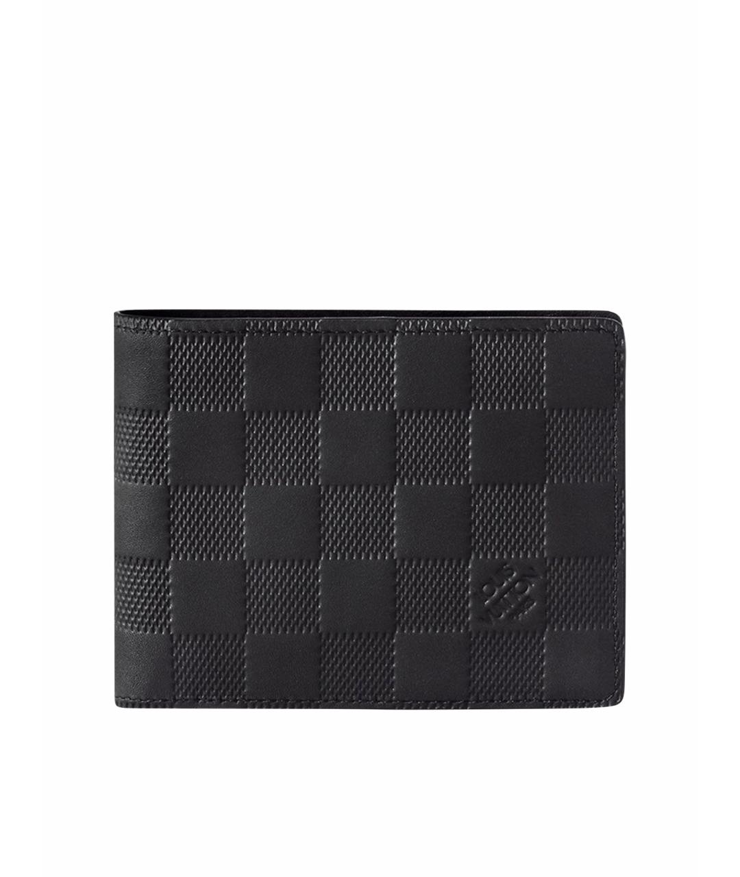 LOUIS VUITTON Черный кожаный кошелек, фото 1