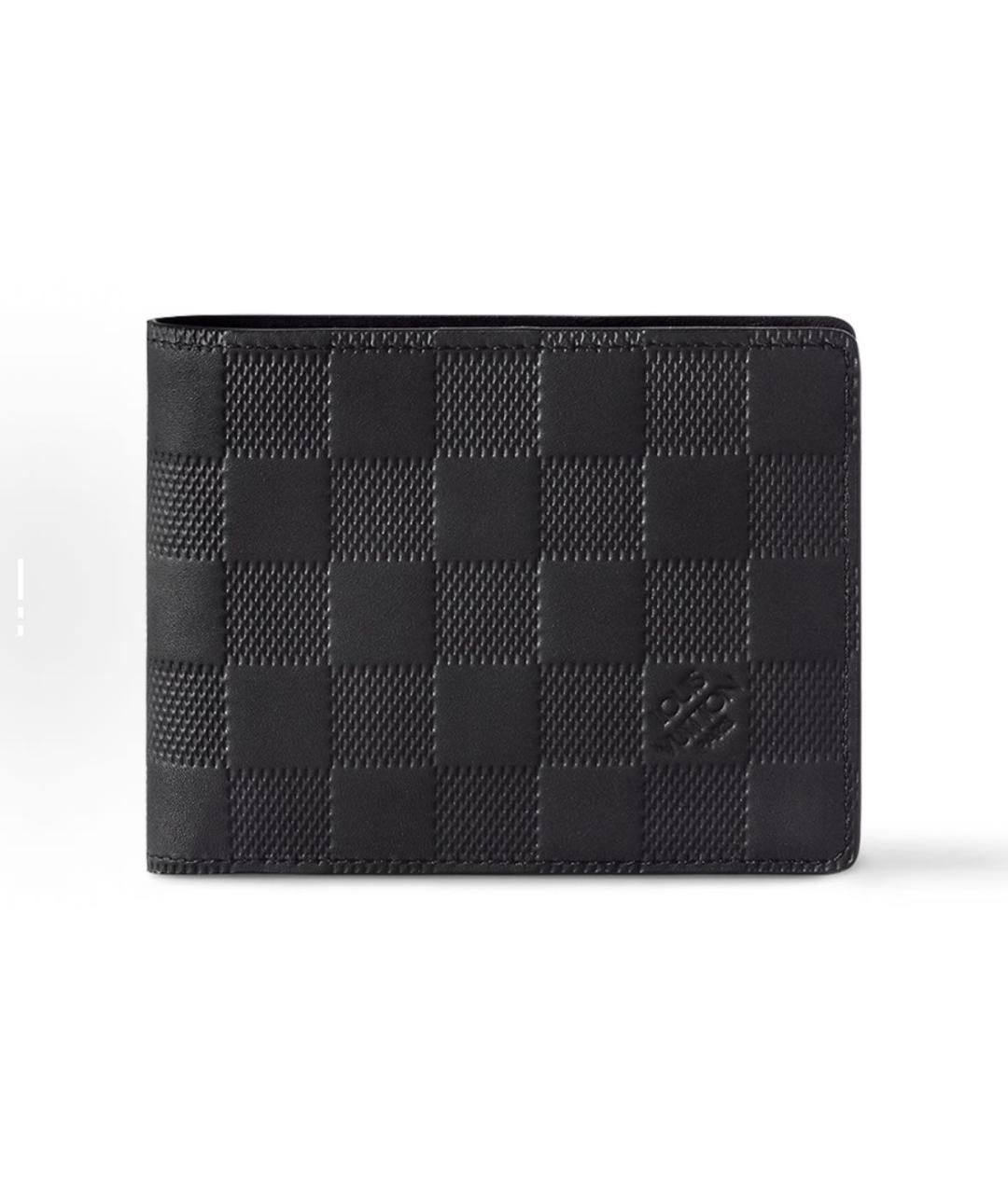 LOUIS VUITTON Черный кожаный кошелек, фото 5