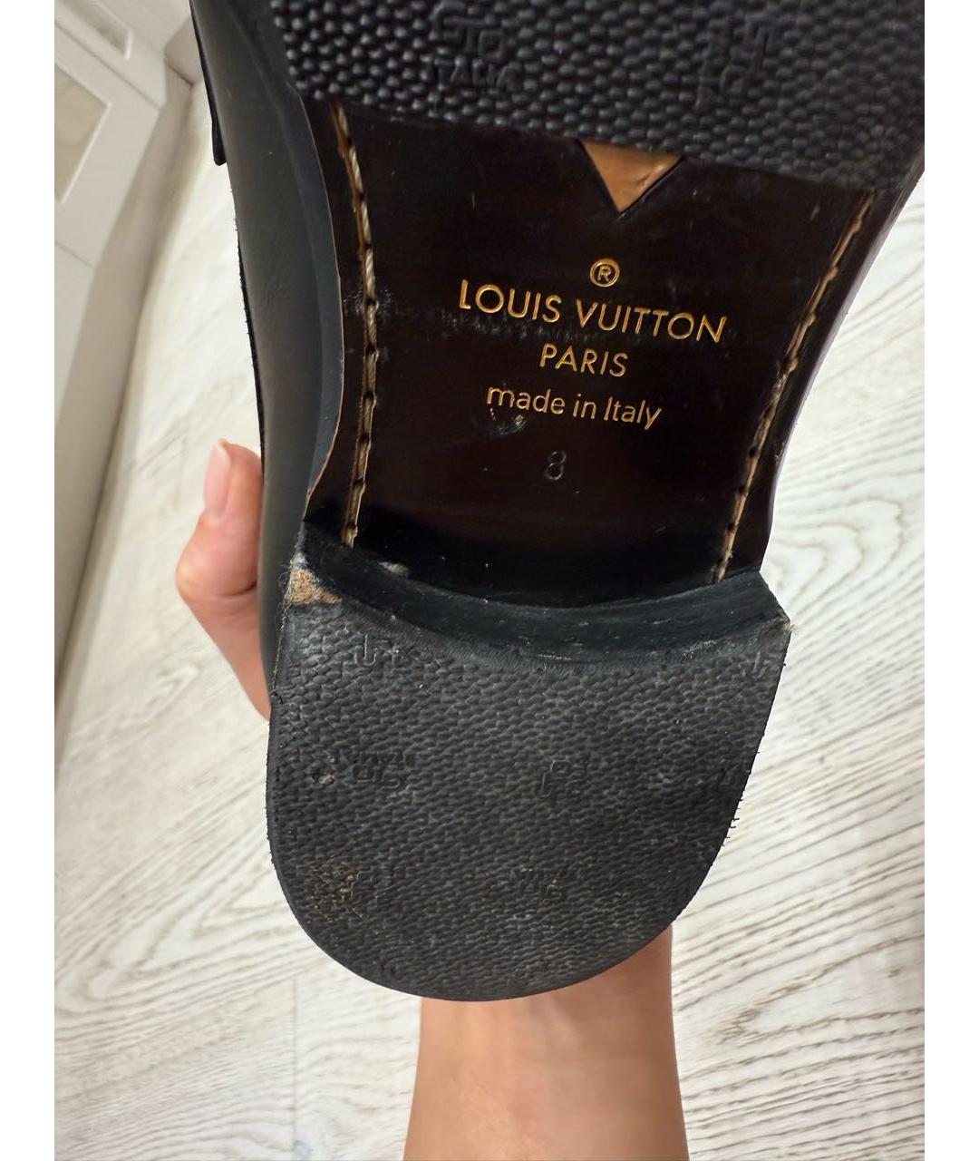 LOUIS VUITTON Черные кожаные туфли, фото 6
