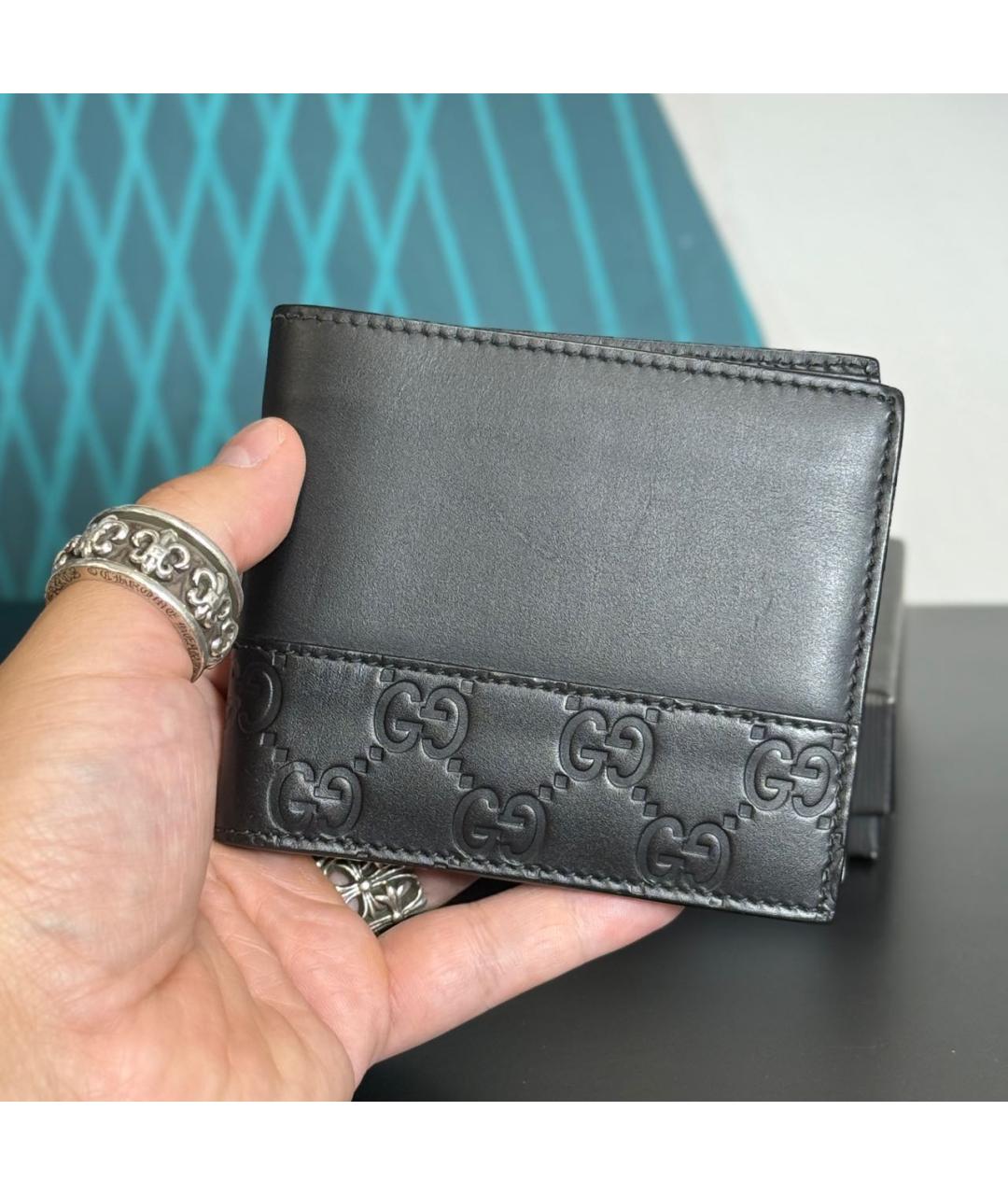 GUCCI Черный кожаный кошелек, фото 6