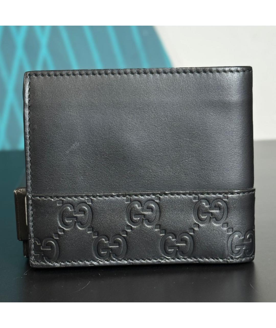 GUCCI Черный кожаный кошелек, фото 3