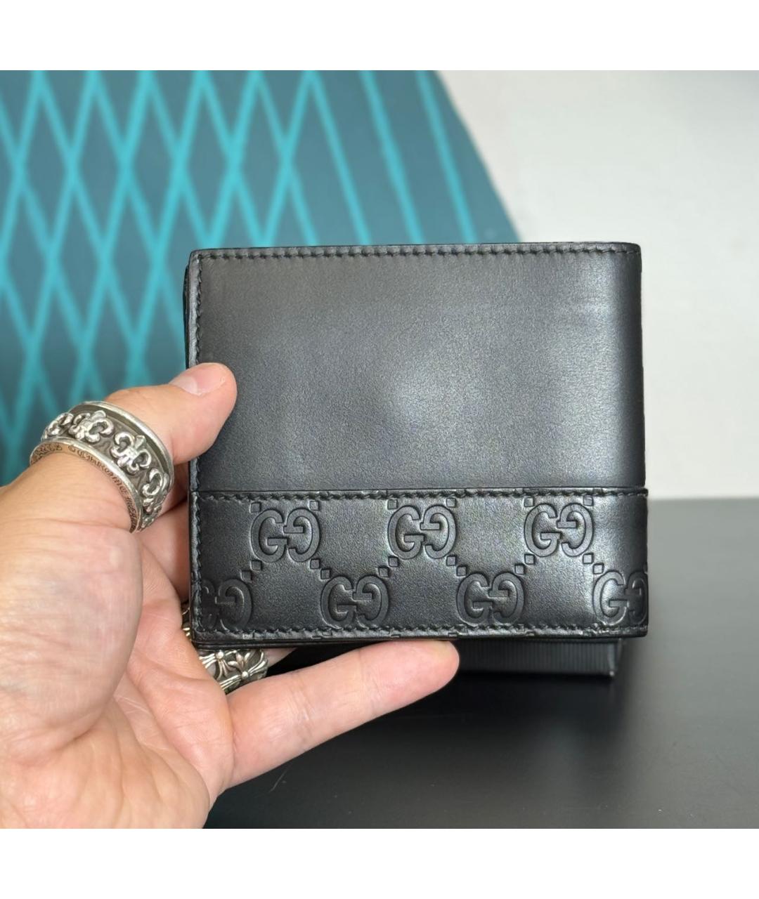 GUCCI Черный кожаный кошелек, фото 7
