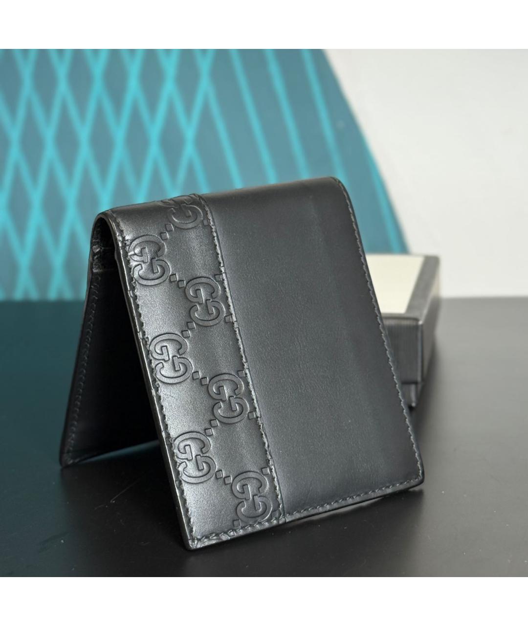 GUCCI Черный кожаный кошелек, фото 5
