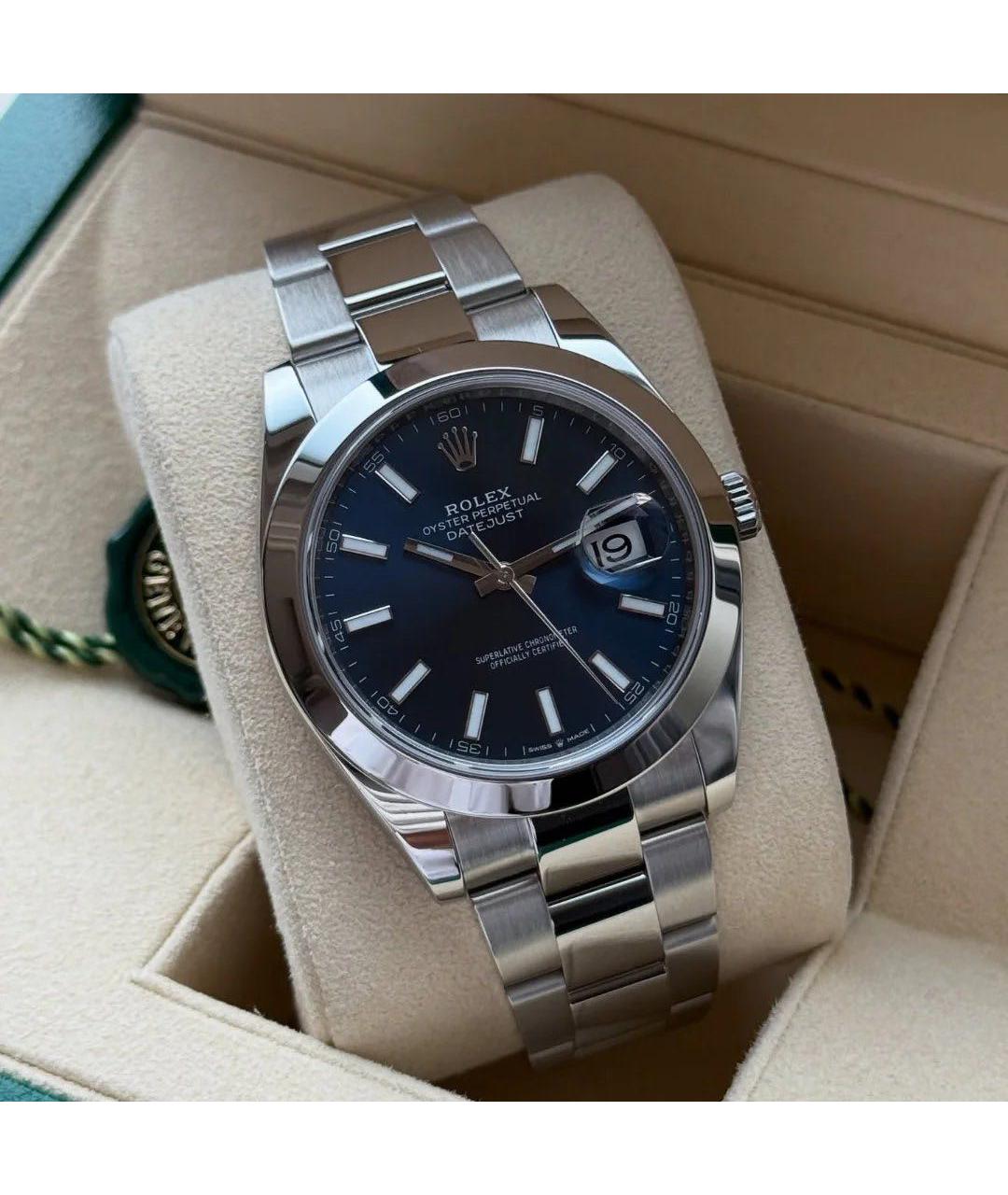 ROLEX Синие стальные часы, фото 2