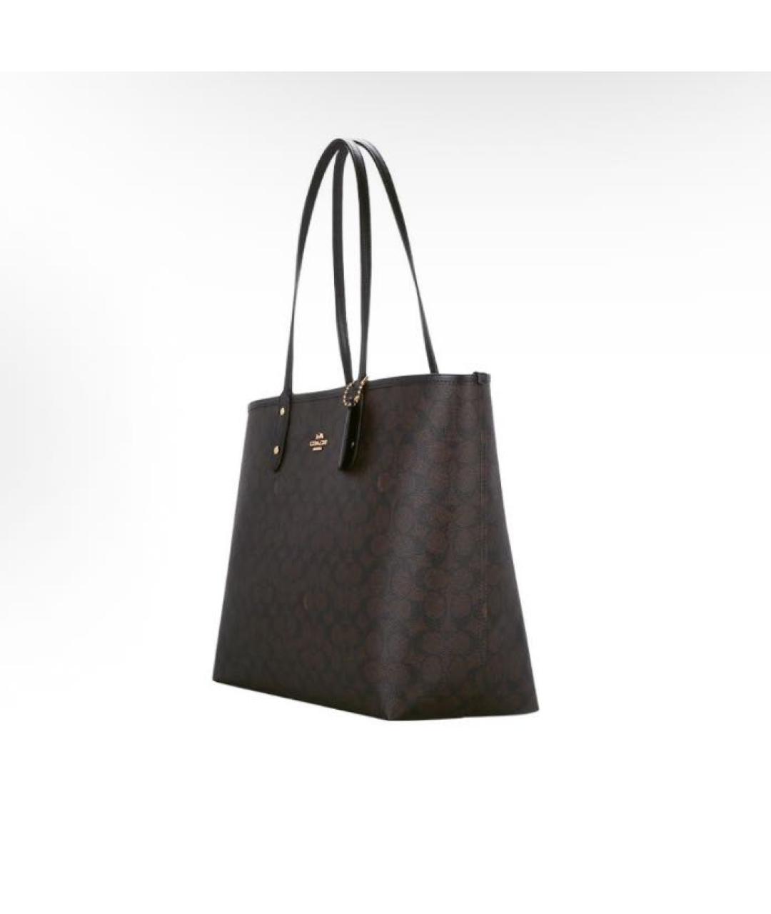 COACH Коричневая сумка тоут из искусственной кожи, фото 2