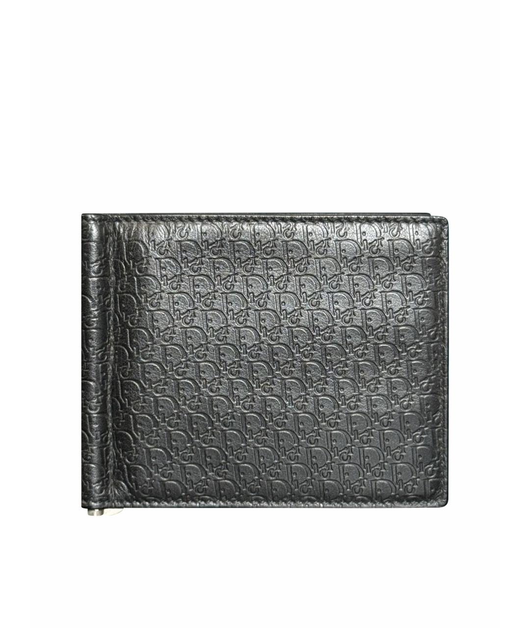 CHRISTIAN DIOR Черный кожаный кошелек, фото 1