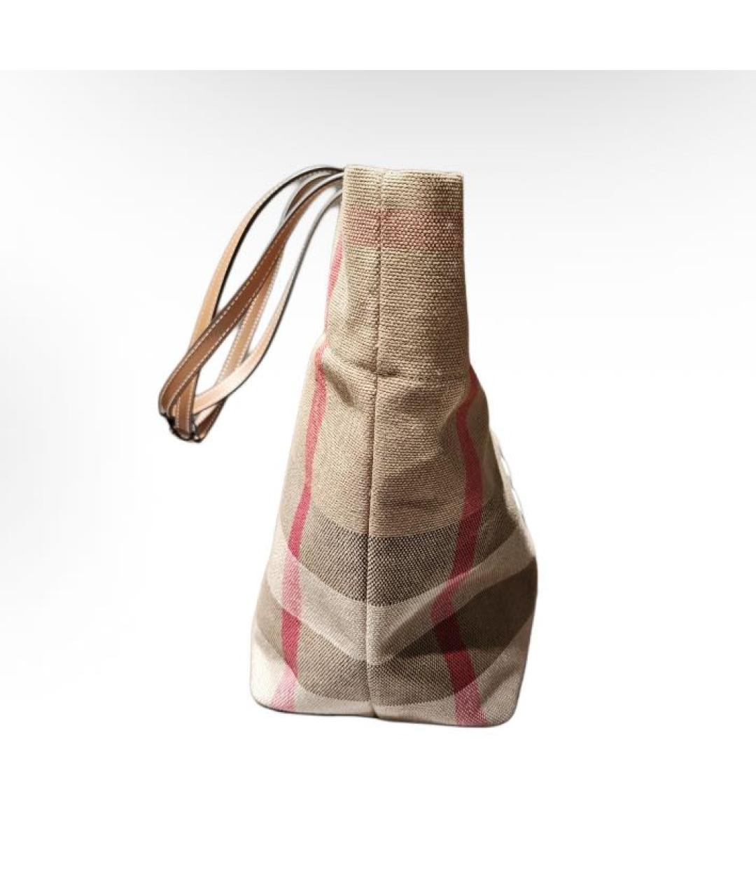 BURBERRY Бежевая хлопковая сумка тоут, фото 3