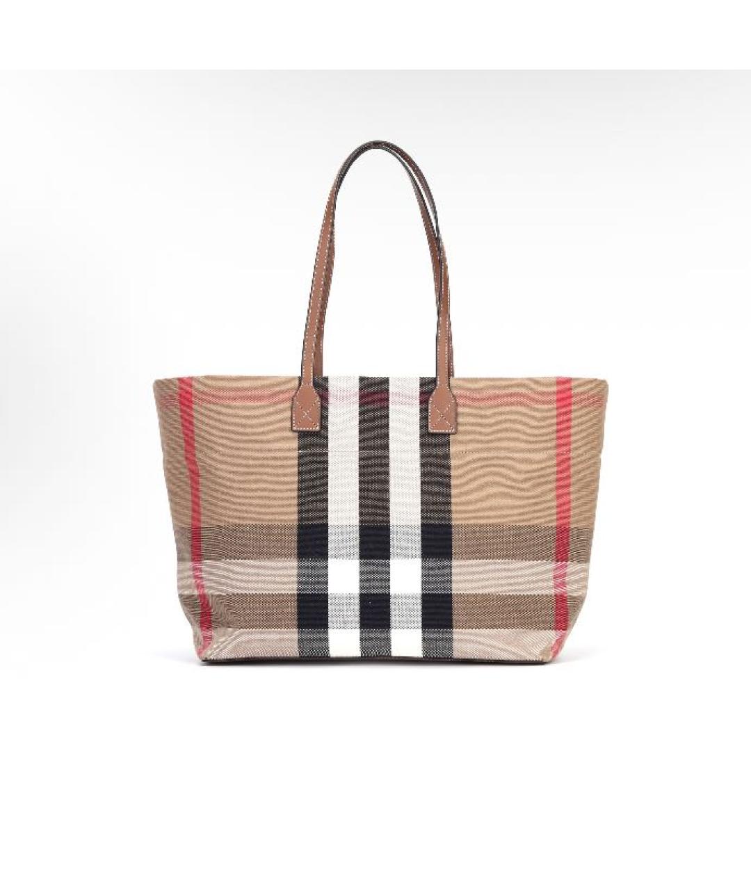 BURBERRY Бежевая хлопковая сумка тоут, фото 5