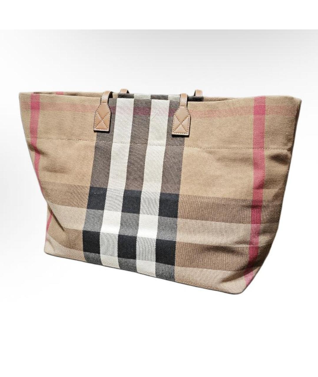 BURBERRY Бежевая хлопковая сумка тоут, фото 2