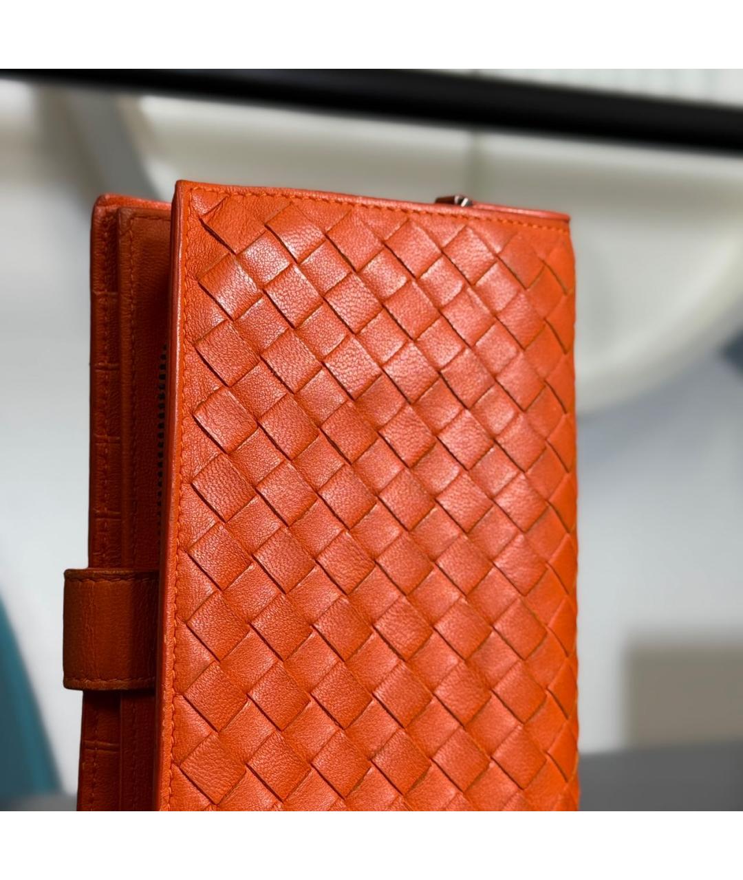 BOTTEGA VENETA Оранжевый кожаный кошелек, фото 7