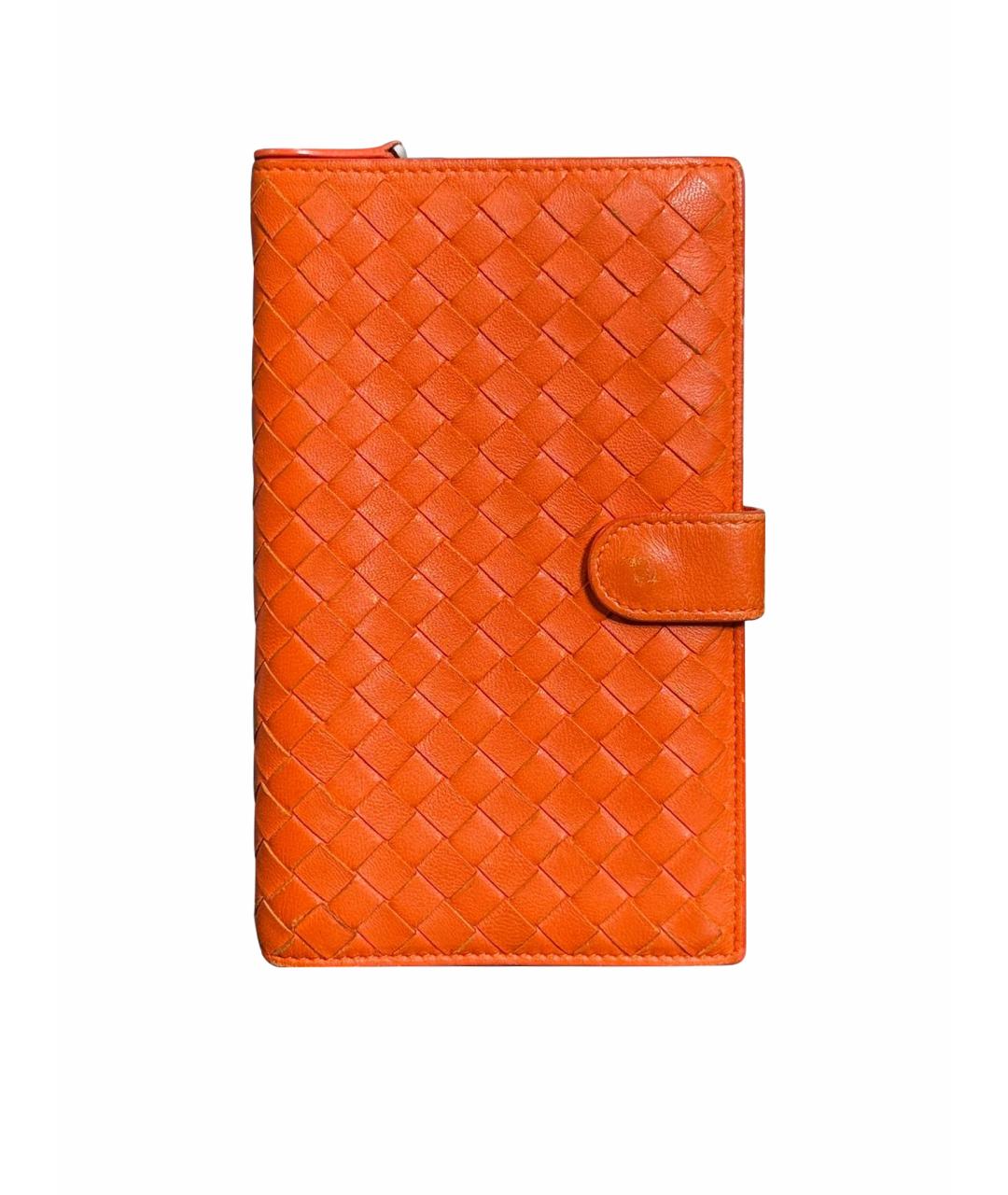 BOTTEGA VENETA Оранжевый кожаный кошелек, фото 1