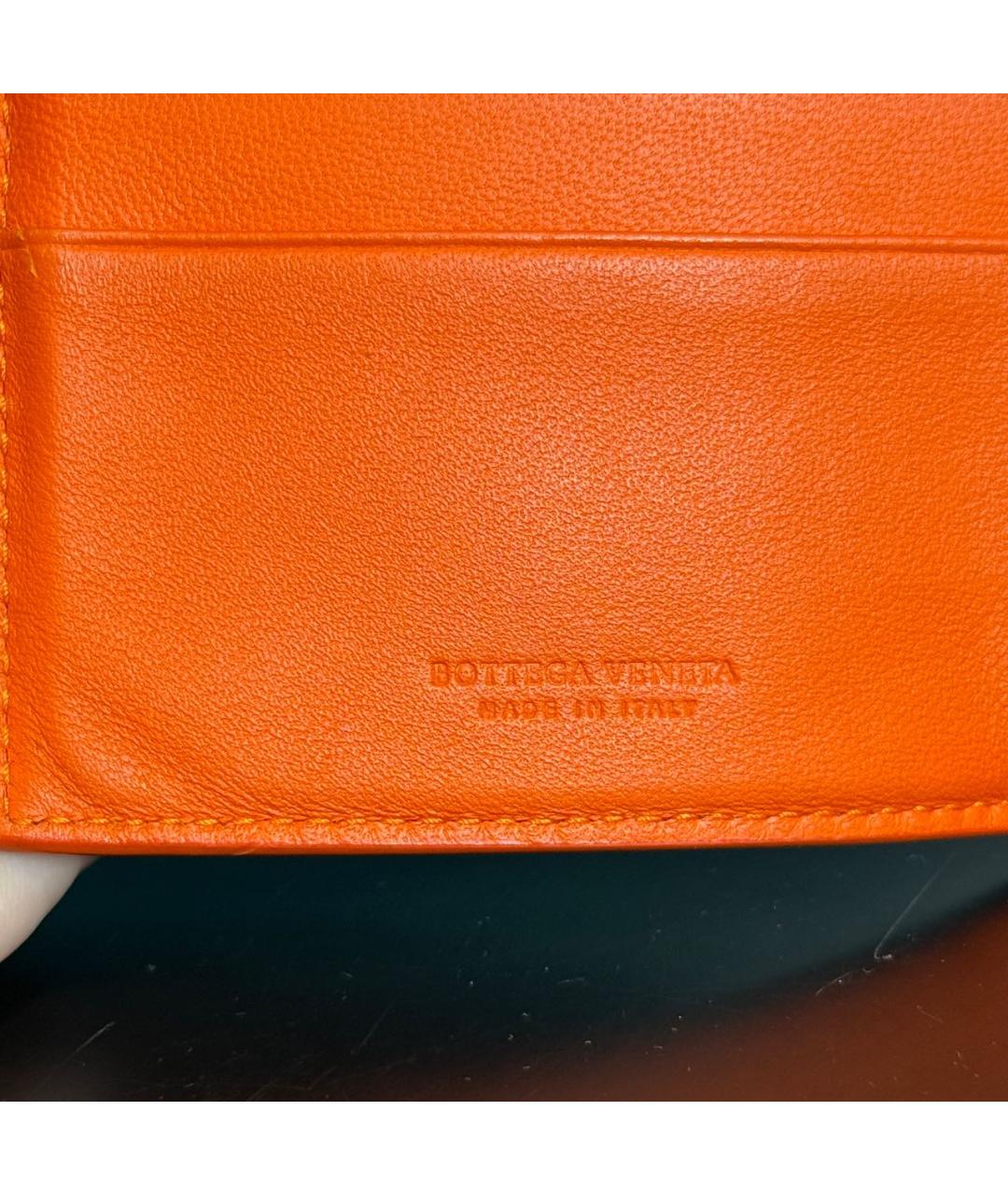 BOTTEGA VENETA Оранжевый кожаный кошелек, фото 8