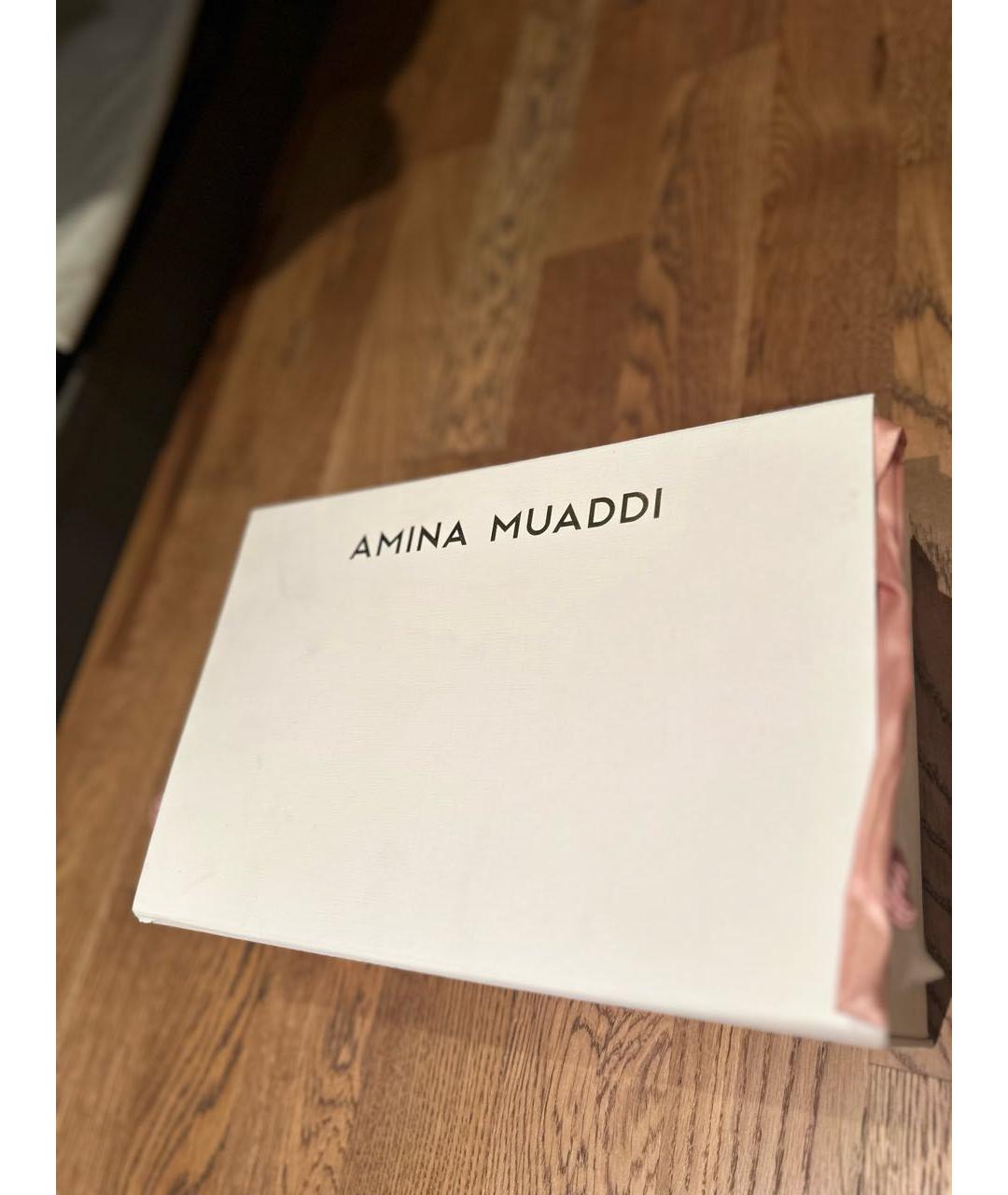 Amina Muaddi Коралловые кожаные туфли, фото 5